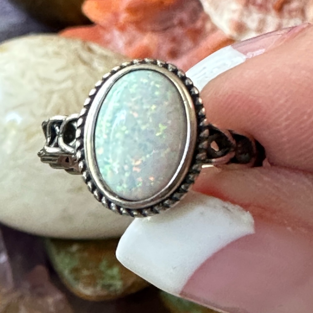 Opal 925 Solid Sterling Silver Ring - image 3